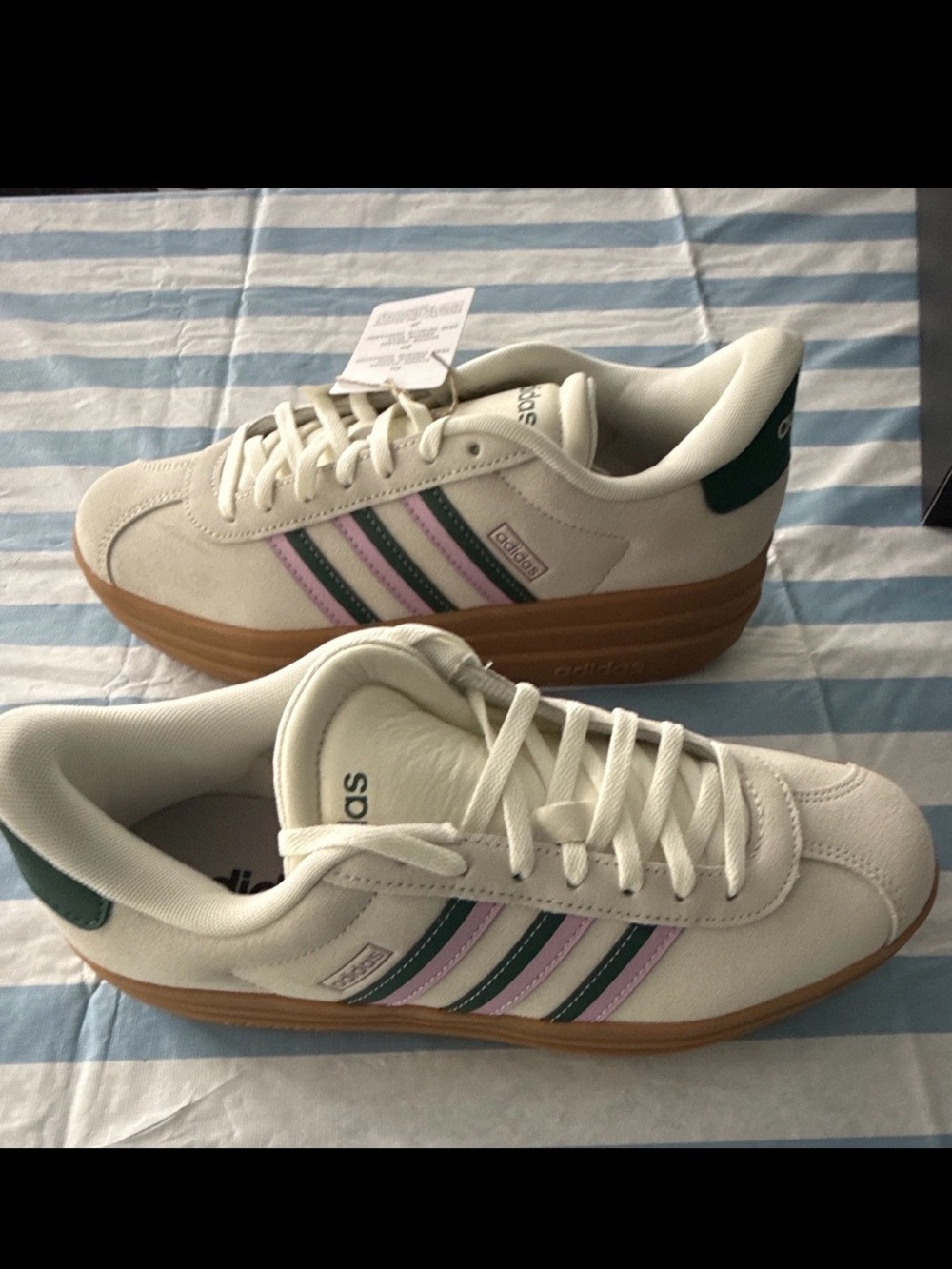 Adidas VL Court Bold Platform Off White Green Lilac - Women’s 8.5 / Men’s 7.5